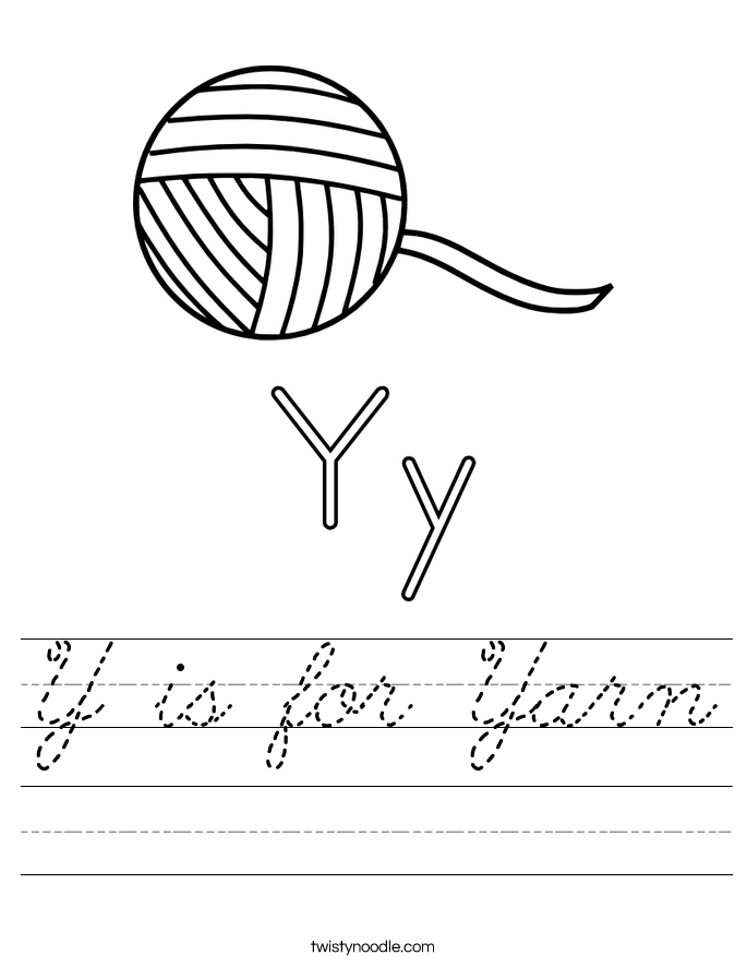 Y is for Yarn Worksheet