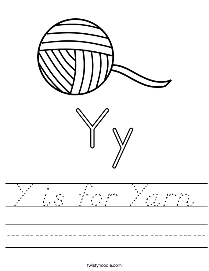 Y is for Yarn Worksheet