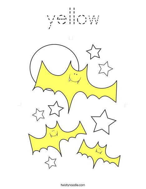 Yellow Bats Coloring Page