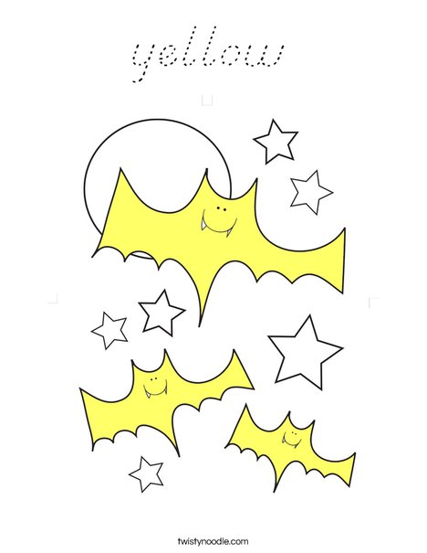 Yellow Bats Coloring Page