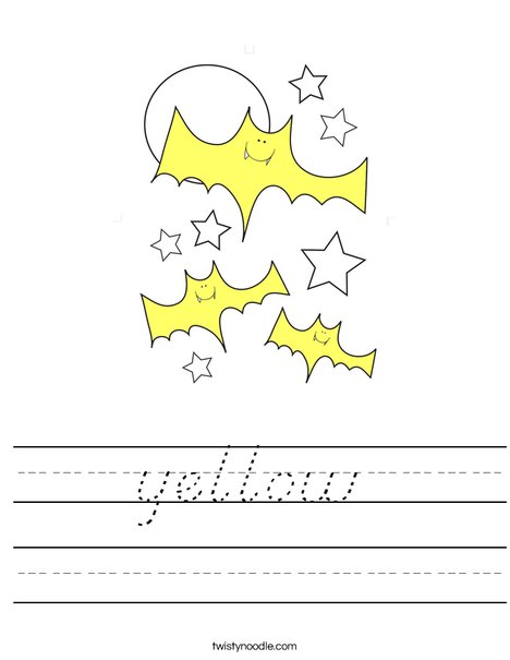 Yellow Bats Worksheet