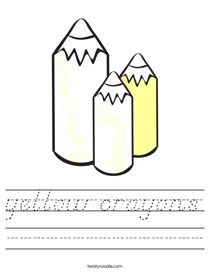 yellow crayons Worksheet