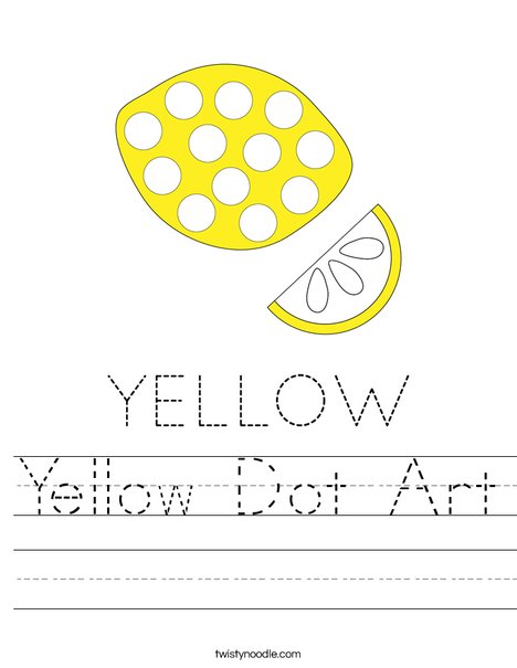 Yellow Dot Art Worksheet