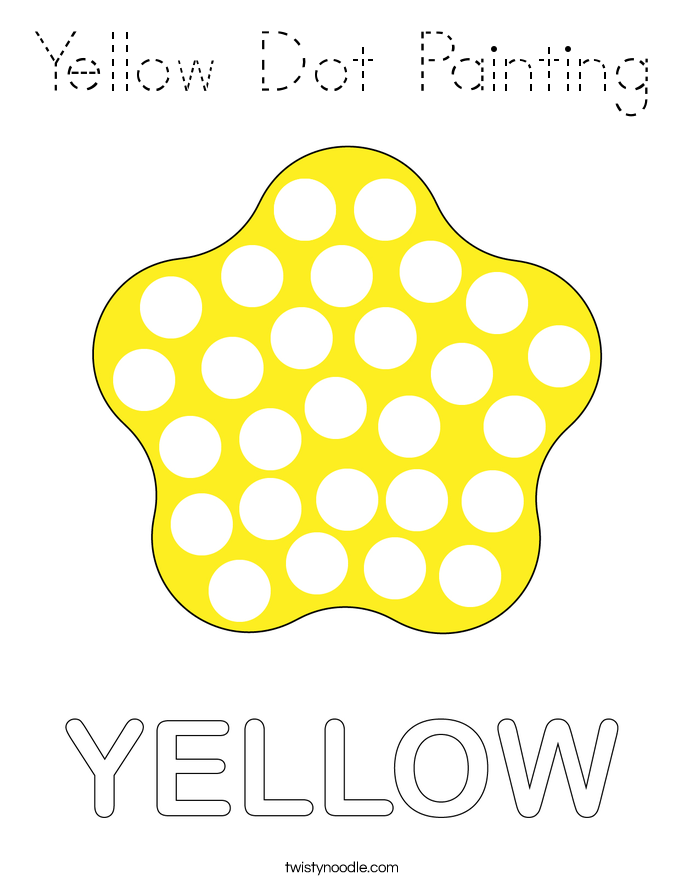 Yellow Dot Painting Coloring Page