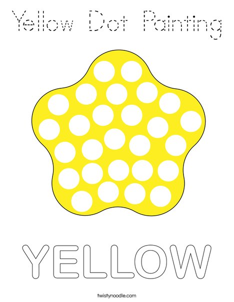 Yellow Dot Painting Coloring Page