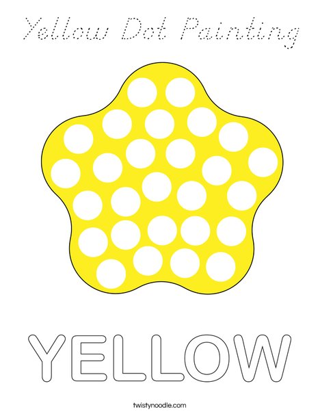 Yellow Dot Painting Coloring Page