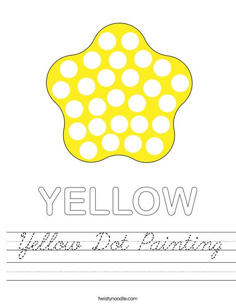 Yellow Dot Painting Worksheet
