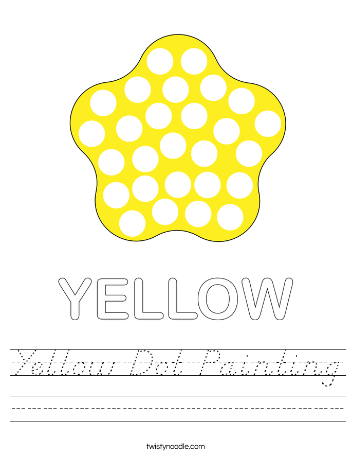 Yellow Dot Painting Worksheet