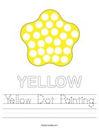 Yellow Dot Painting Handwriting Sheet