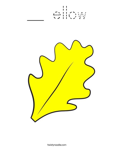 Yellow Fall Leaf Coloring Page