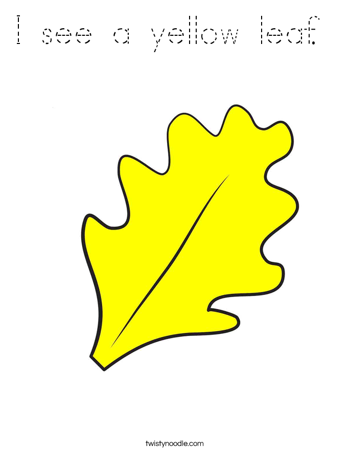 I see a yellow leaf.  Coloring Page