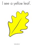 I see a yellow leaf. Coloring Page