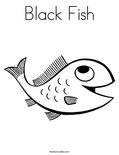 Black FishColoring Page