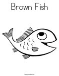 Brown FishColoring Page