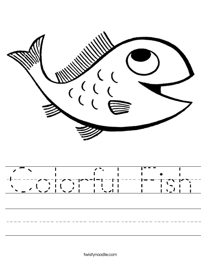 Colorful Fish Worksheet Twisty Noodle Colorful Fish Worksheet Twisty Noodle