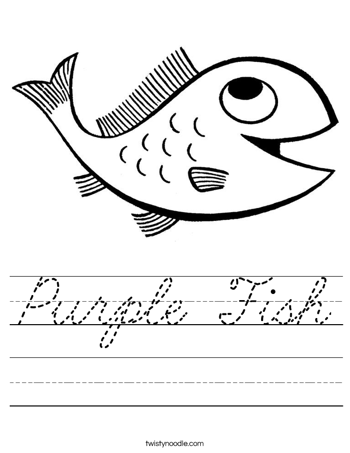 Purple Fish Worksheet Cursive Twisty Noodle Purple Fish Worksheet Cursive Twisty Noodle