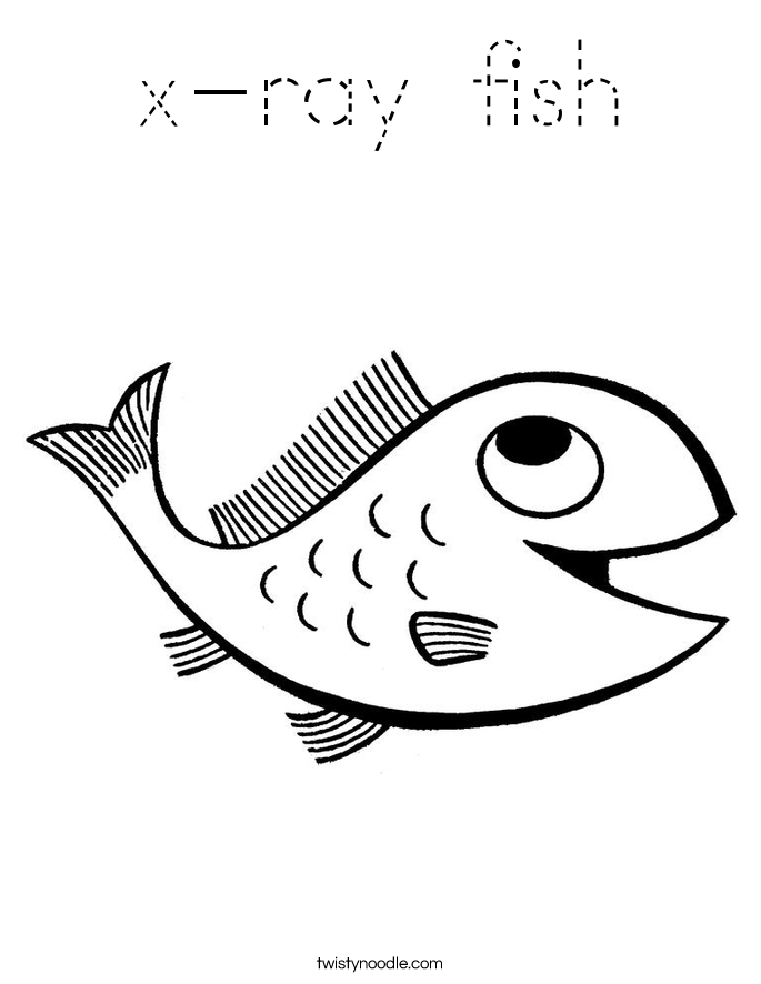 x-ray fish Coloring Page - Tracing - Twisty Noodle