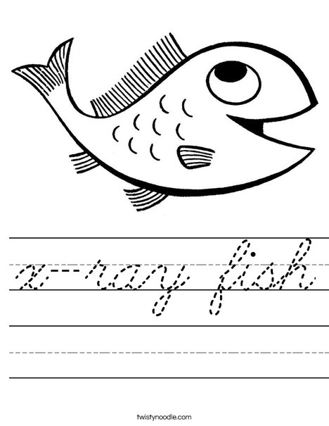 X ray Fish Worksheet Cursive Twisty Noodle X ray Fish Worksheet Cursive Twisty Noodle