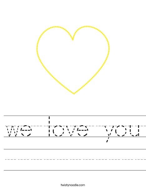 we love you Worksheet - Twisty Noodle