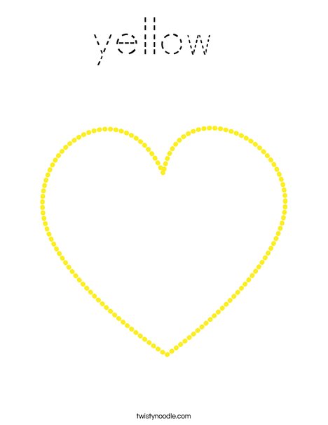 Yellow Heart Coloring Page