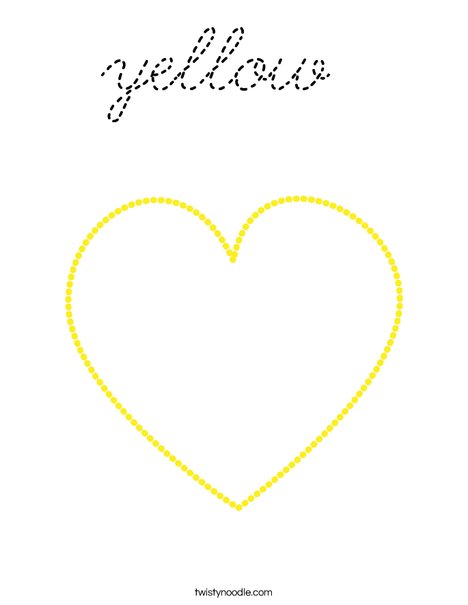 Yellow Heart Coloring Page
