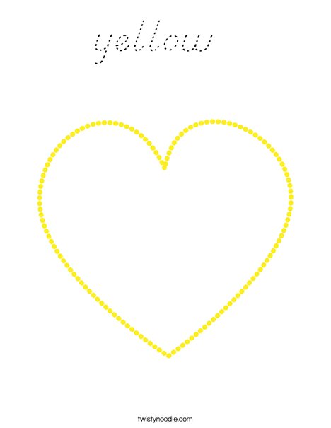 Yellow Heart Coloring Page