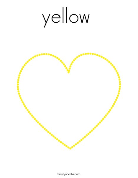 Yellow Heart Coloring Page