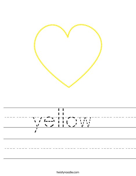 Yellow Heart Worksheet