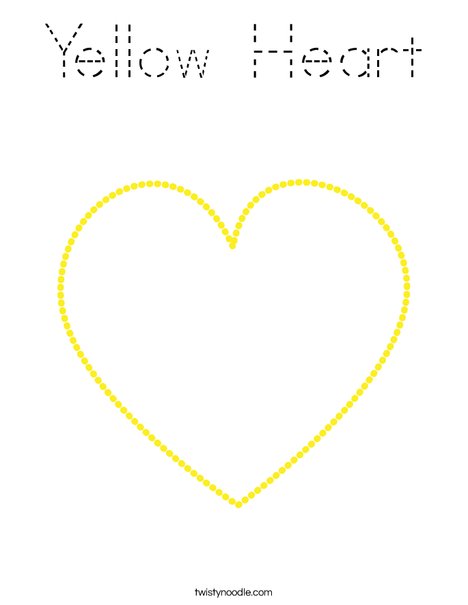 Yellow Heart Coloring Page