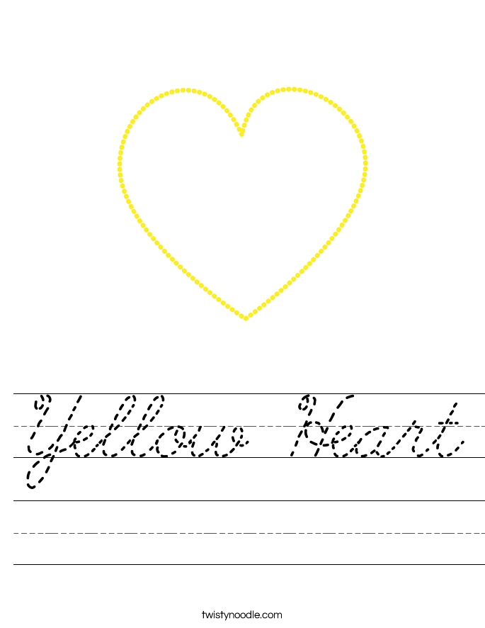 Yellow Heart Worksheet
