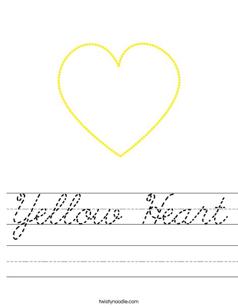 Yellow Heart Worksheet