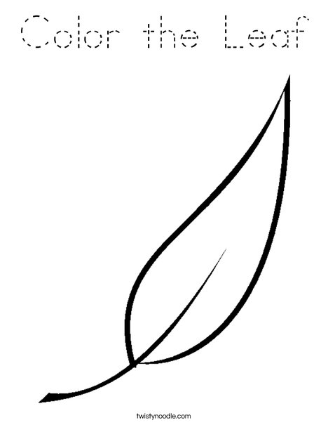 Download Color the Leaf Coloring Page - Tracing - Twisty Noodle