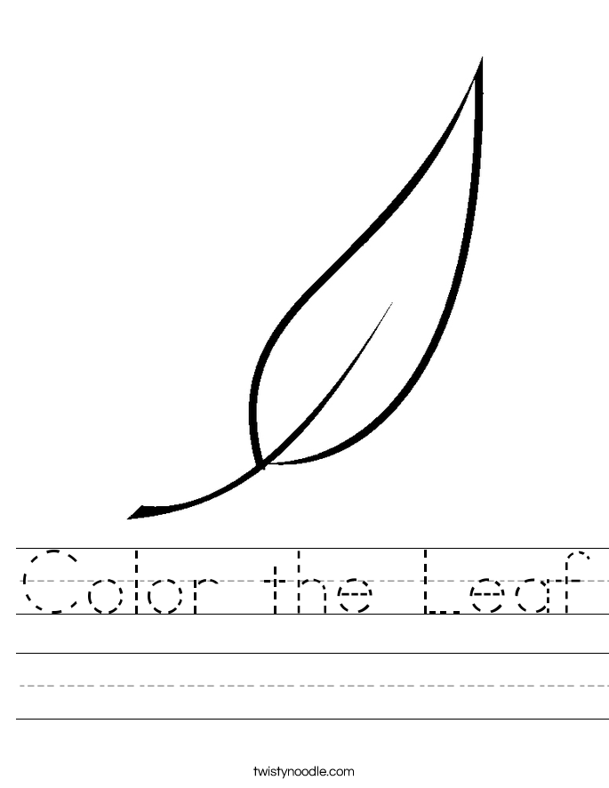 Color the Leaf Worksheet