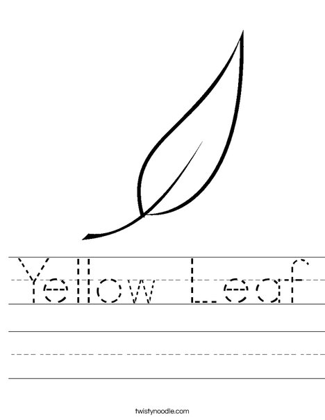 Yellow Leaf Worksheet