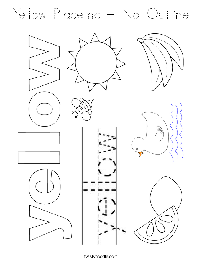 Yellow Placemat- No Outline Coloring Page