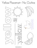 Yellow Placemat- No Outline Coloring Page