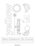Yellow Placemat- No Outline Worksheet