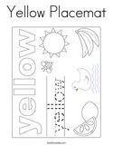 Yellow Placemat Coloring Page