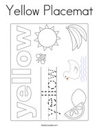 Yellow Placemat Coloring Page