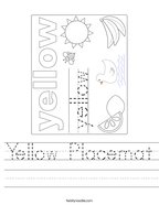 Yellow Placemat Handwriting Sheet