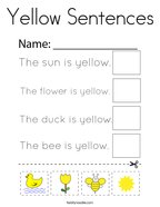 Yellow Sentences Coloring Page
