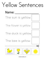 Yellow Sentences Coloring Page
