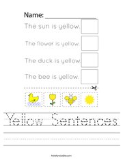 Yellow Sentences Handwriting Sheet