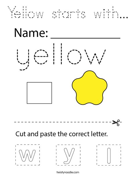 Yellow starts with... Coloring Page