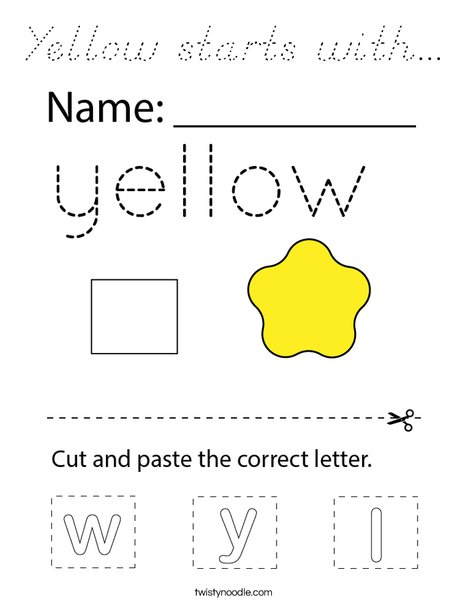 Yellow starts with... Coloring Page