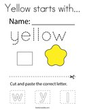 Yellow starts with Coloring Page