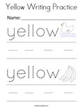 Yellow Writing Practice Coloring Page