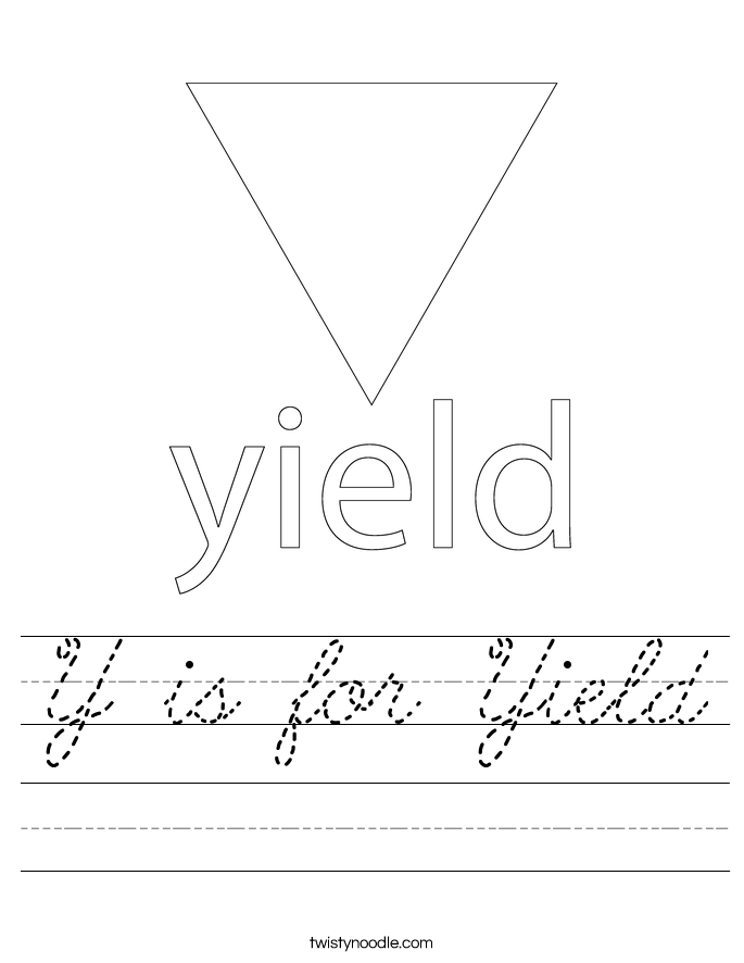 Y is for Yield Worksheet