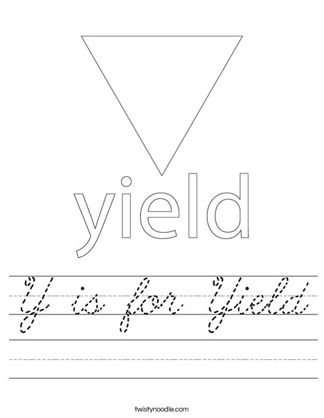 Yield Traffic Sign Worksheet