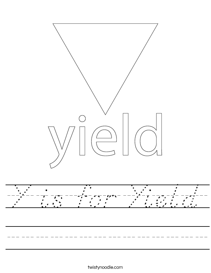 Y is for Yield Worksheet